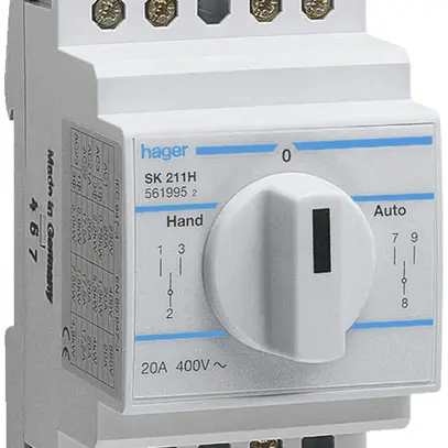 REG-Drehschalter Hager 20A 400V 0 Schliesser 0 Öffner 1 Wechsler 3TE 