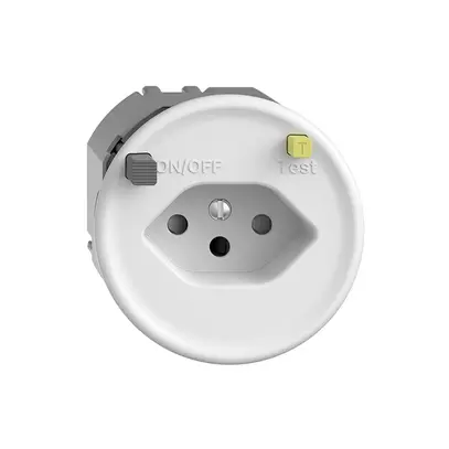 Prise ENC STANDARDdue T13 FI 30mA blanc avec shutter 