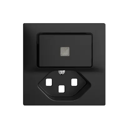 Frontset 60×60mm EDIZIOdue schwarz T23 mit Linse für Kleinkombi 