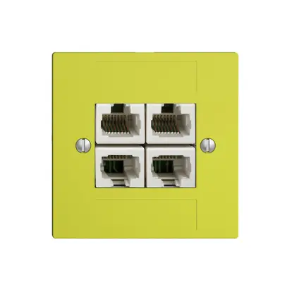 Prise ENC 4×RJ45/u 4P sép.EDIZIOdue lemon ITplus 