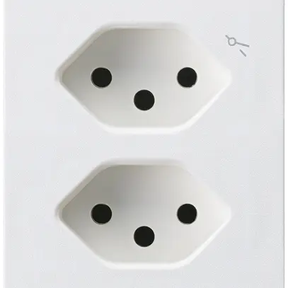 Presa FLF Hager 2×tipo 13 1×S D bianco 