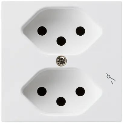 Prise ENC kallysto 2×T13/1 blanc avec sécurité enfants 