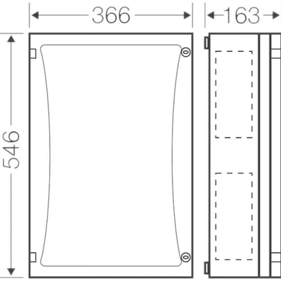 Scatola app. vuota con porta, chiuso 546×366×186mm ENYSTAR 