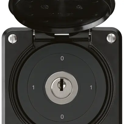 Interrupteur à clé ENC robusto IP55 avec clapet S0/1P noir 