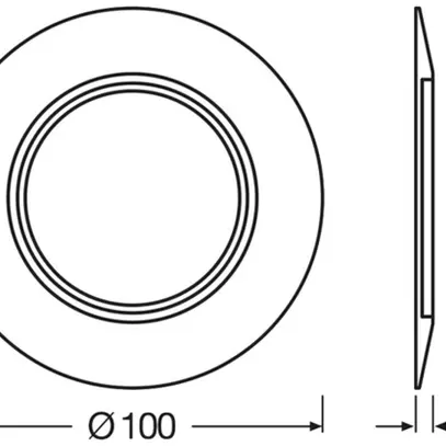 Anello di copertura LEDVANCE p.faretto d.incasso ØINC 68mm acciaio Ø100mm bianco 