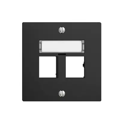 Montageset EDIZIOdue Geradeauslass, für 2×RJ45 freenet, schwarz 