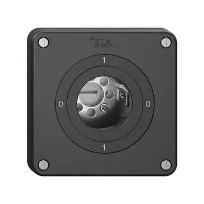 Interrupteur rotatif NEVO, 0/1L, sans cylindre, KS, 0-1-0-1, noir 