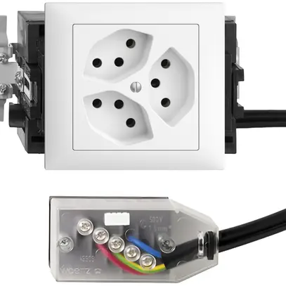 Presa INS EDIZIOdue 3×T13 L2 53mm Snap bianco per Technofil 