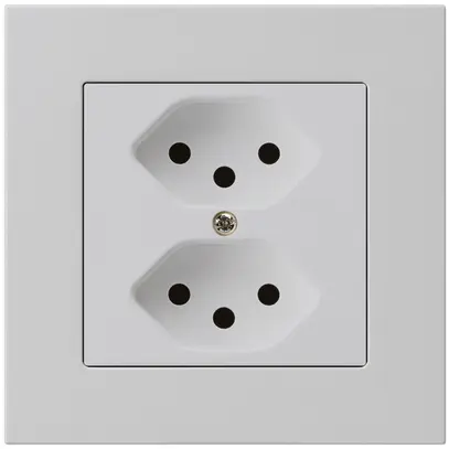 Prise ENC kallysto.pro 2×T13 gris clair avec sécurité enfants 