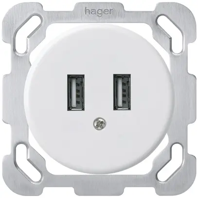 Presa USB INC basico B 2400mA bianco 