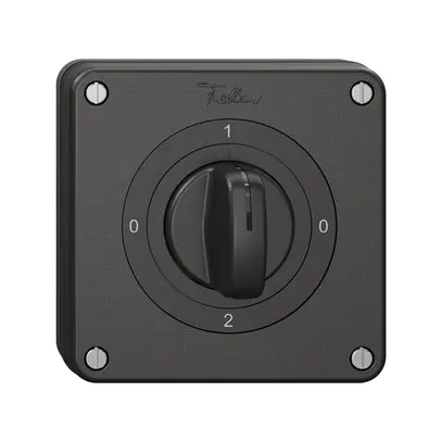 Interruttore rotativo NUP NEVO, 2/1 L, con manopola, KS, 0-1-0-2, nero 