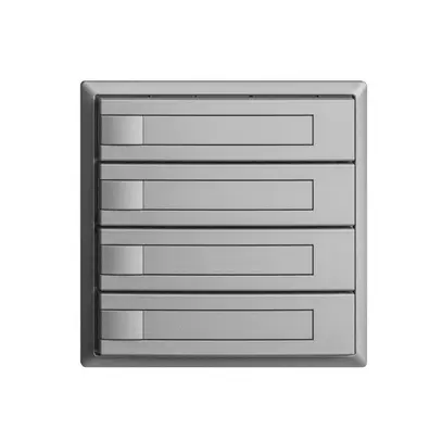 Poussoir ENC KNX 4× EDIZIOdue silver RGB sans LED avec insert papier 