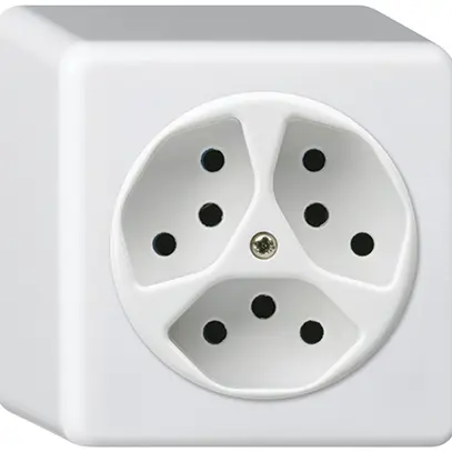 Presa AP basico 3×tipo 13 bianco h=54mm 