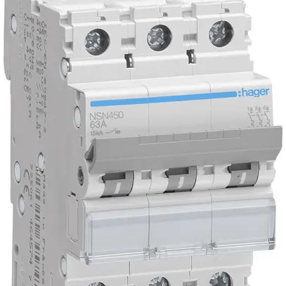 Disjoncteur Hager MCB 4P 415V type D 50A Icu 25kA 4UM 