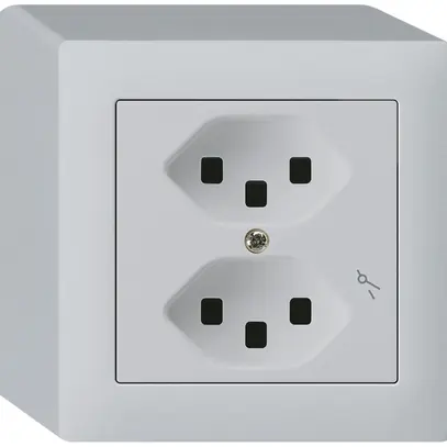 Presa AP Hager kallysto 2×T23 1×S Q grigio chiaro 