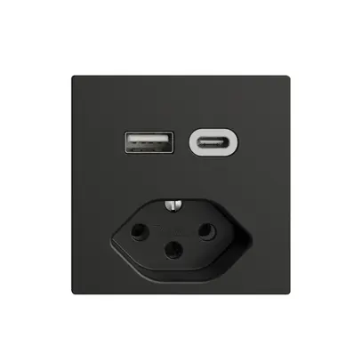 Presa USB tipo A+C + tipo 13 Feller EDIZIOdue F 230V 3000mA nero 