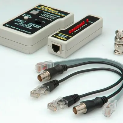 Kabeltester Multi-Network HOBBES für RJ45 geschirmt mit BNC-Adapt. 