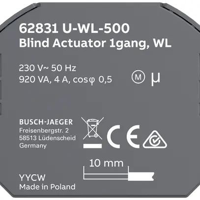 Attuatore per persiana INS RF ABB-free@home 62831 U-WL-500 1-volte 4A/230VAC 