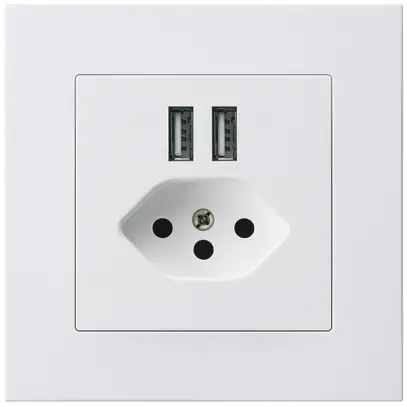 Prise ENC 2×USB & T13 kallysto.pro 2400mA blanc 