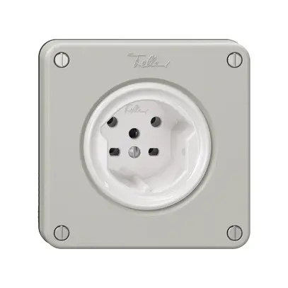 Presa NEVO, 1×T15, grigio chiaro 