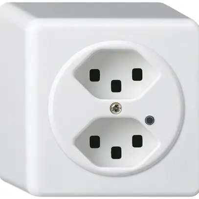 AP-Steckdose Hager basico 2×Typ 23 beleuchtet Q weiss 