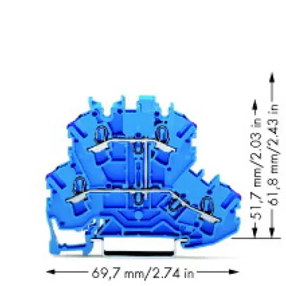Morsetto 2 piani WAGO TOPJOB S (N) 2.5mm² blu 