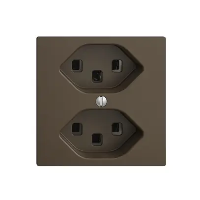 Presa EDIZIOdue 2×T23 coffee 16A, con morsetti innest. 