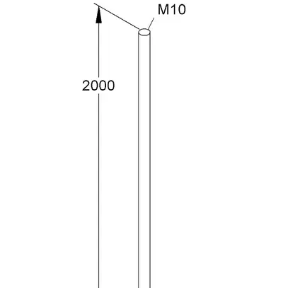 Tige filetée M10 2000mm zing.send. NIED 