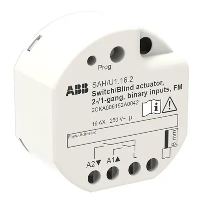 EB-KNX-Schalt/-Jalousieaktor ABB SAH/U2.16.2, 2/1-fach, 16AX/250VAC 