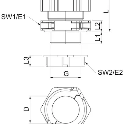 Pressacavo Bettermann V-TEC TB32 separabile M32 chiuso IP67 grigio 