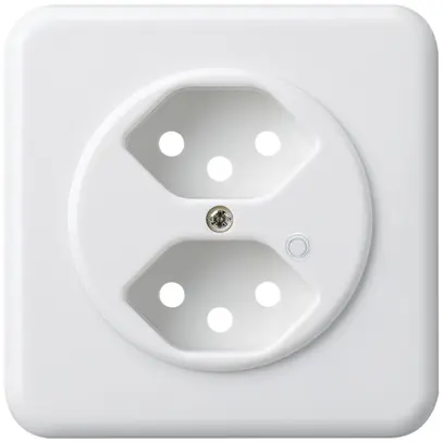 Kit frontal ENC pour prise Hager basico 2×type 13 illuminé G blanc 