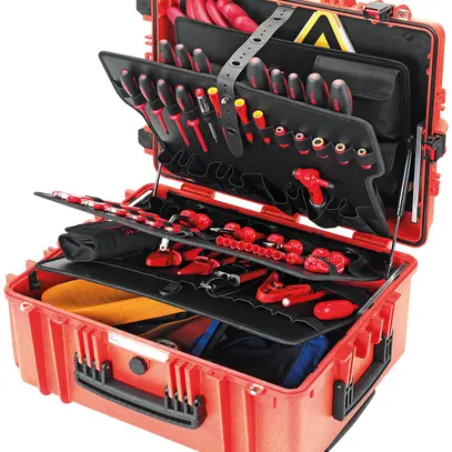 Valigia portautensili CIMCO Gigant VDE/E-Mobility, 40 pezzi, 630×490×300mm rosso 