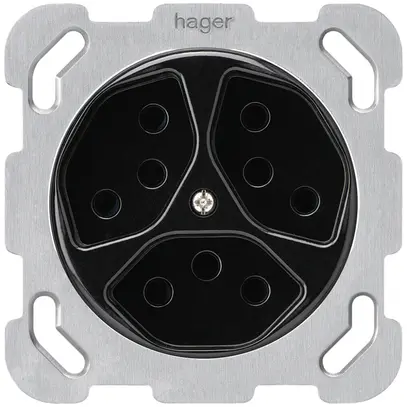 Insert pour prise ENC basico 3×type 13 noir avec sécurité enfants 