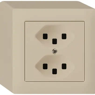 Prise AP kallysto 2×T23 beige bornes enfichables 