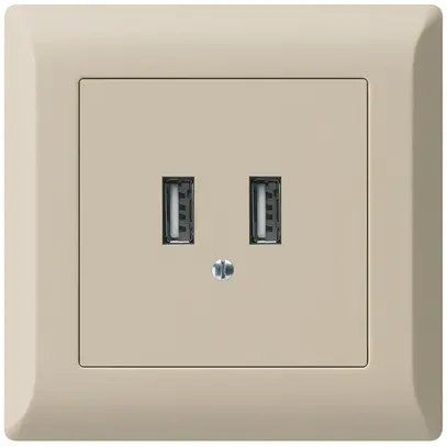 Presa di carica USB INC Hager kallysto.line 240V 2400mA beige 
