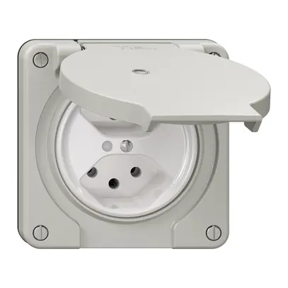 Steckdose NEVO N.CO, 2×T13, IP21, m.LED, lichtgrau 