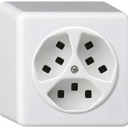 Presa AP Hager basico 3×tipo 23 Q bianco 