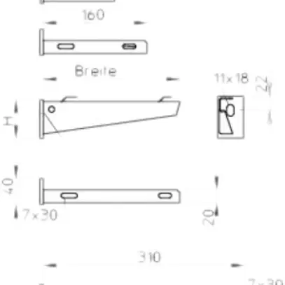 Console pour mur/poteau Bettermann AWG15 21 VA4571 210mm A4 