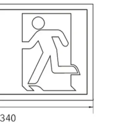 Lampada di segnalazione d'emergenza LED AP AWKC-W-411-AT-BZS 4W 1h 340×170×60mm 