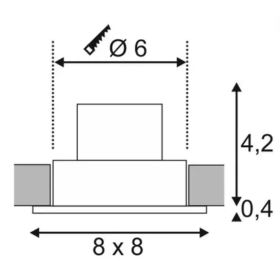 Downlight LED INS SLV PATTA-I, 12W 800lm 3000K quadrato IP65 bianco opaco 
