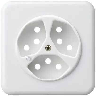 Kit frontal ENC pour prise Hager basico 3×type 13 illuminé G blanc 