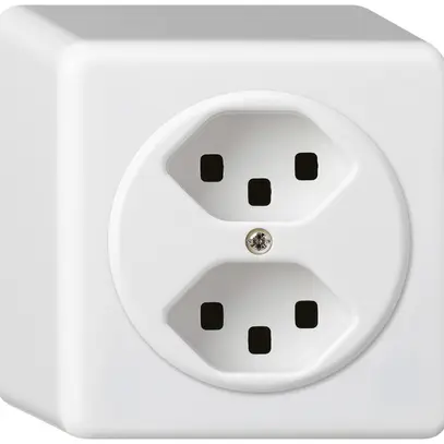 Presa AP basico 2×tipo 23 bianco con morsetti innesto 
