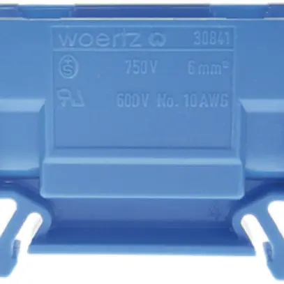 Morsetto di derivazione Woertz 2.5…6mm² 41A 750V vite 2×1 guida DIN 35mm bl 