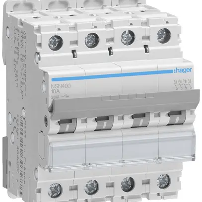 Disjoncteur Hager MCB 4P 415V type D 0.5A Icu 25kA 4UM 