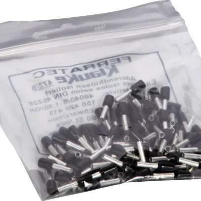 Aderendhülse Ferratec DIN isoliert 1.5mm²/8mm schwarz 