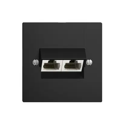 Inserto per presa di raccordo INC 2×RJ45/u 4P sep. EDIZIOdue nero ITplus 