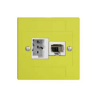Boîte de raccordement ENC 1×TT,1×RJ45/u 4P EDIZIOdue ITplus ITM lemon 