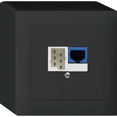 Boîte DSL AP 1×RJ45/1×T+T noir 