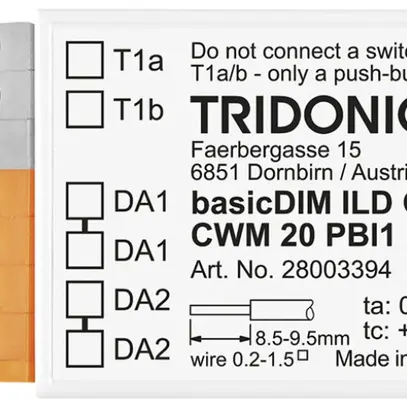 Interfaccia per tasto Tridonic basicDIM ILD G2 CWM 20 PBI1 