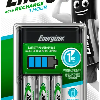 Caricabatterie Energizer 1-Hour, con 4×accumulatori AA NiMH a 2300mAh 